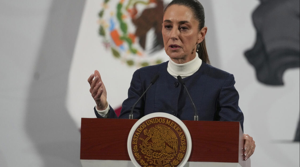 Claudia Sheinbaum durante conferencia matutina en Palacio Nacional, previo a su participación en la Cumbre del G7 en Canadá
