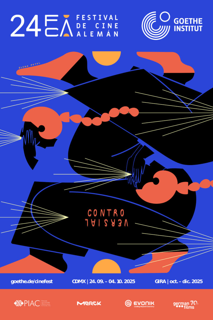 Póster oficial de la 24ª edición del Festival de Cine Alemán, creado por la ilustradora Elena Petel.