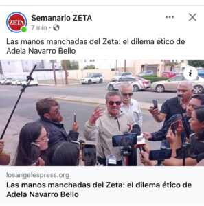 El semanario Zeta exhibe la falta de ética de su directora Adela Navarro Bello