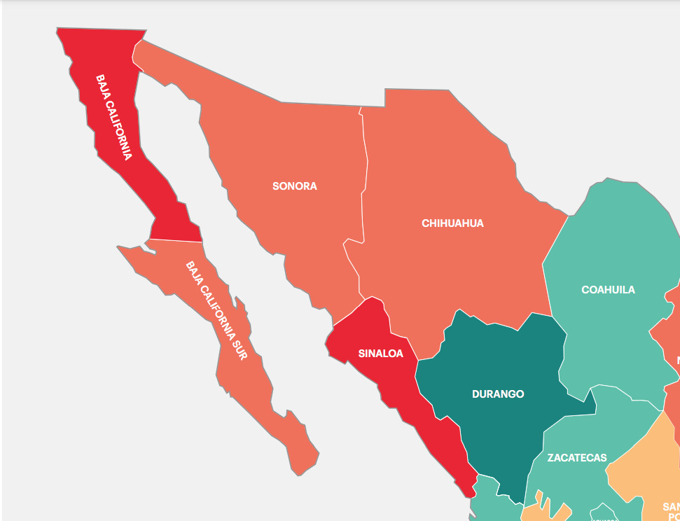 Índice de Paz México 2026 ubica a Baja California como el principal campo de batalla del narco