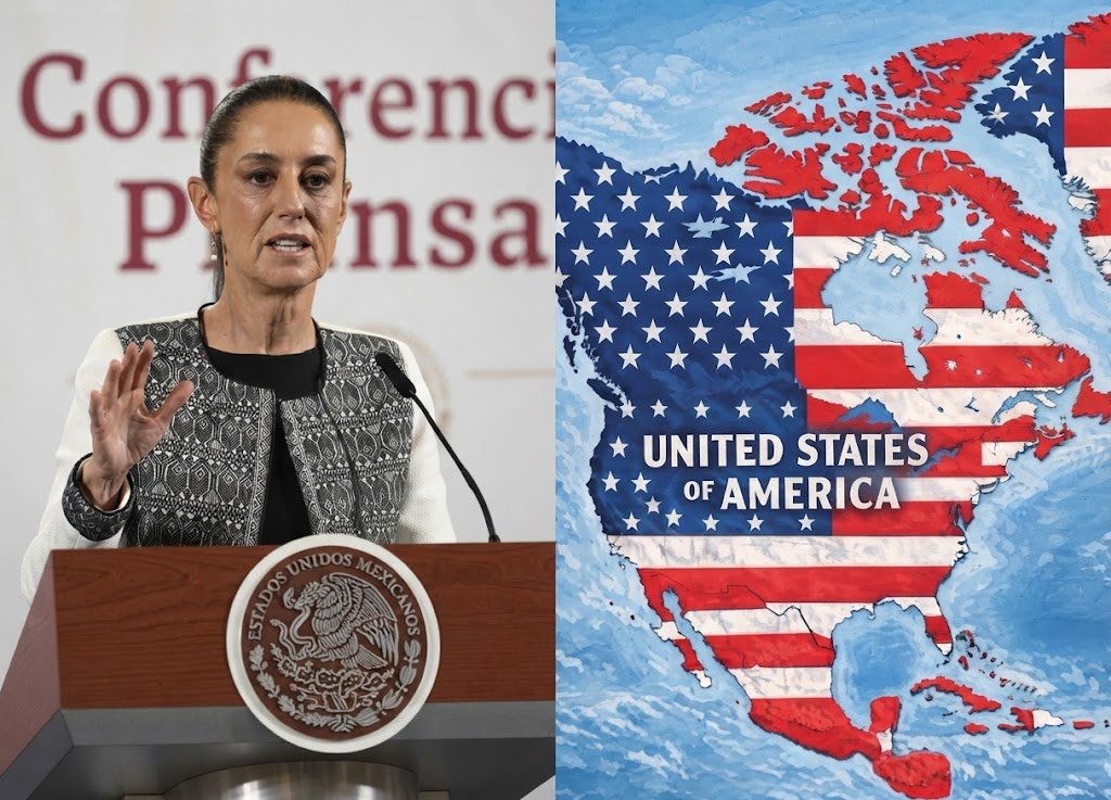 Trump incluye a México en un mapa de EE. UU. y Sheinbaum defiende la soberanía nacional