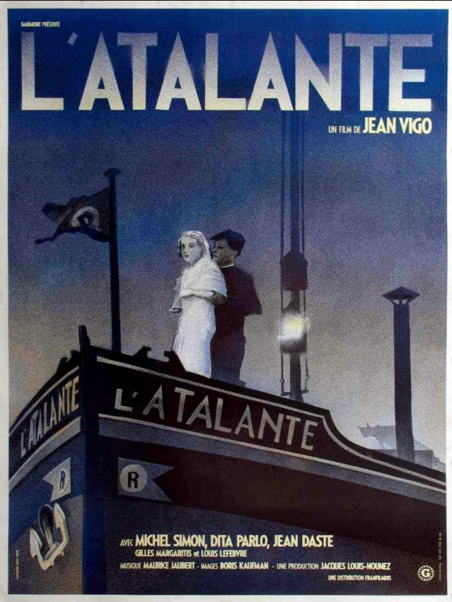Cartel clásico de la película francesa El Atalante (1934) dirigida por Jean Vigo, presentada en el FICM 2026.